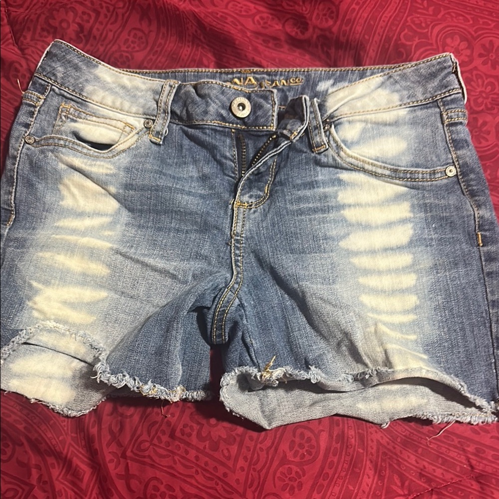 Arizona Jean Company Blue Jean Shorts Distressed Frayed Hem